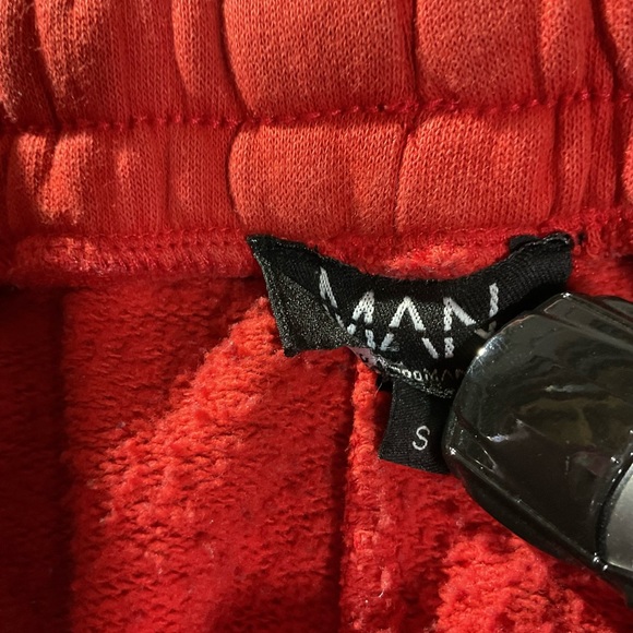 BoohooMan Streetwear Drawstring Red Cotton Shorts - Picture 5 of 9